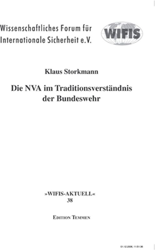 Die NVA im Traditionsverständnis der Bundeswehr