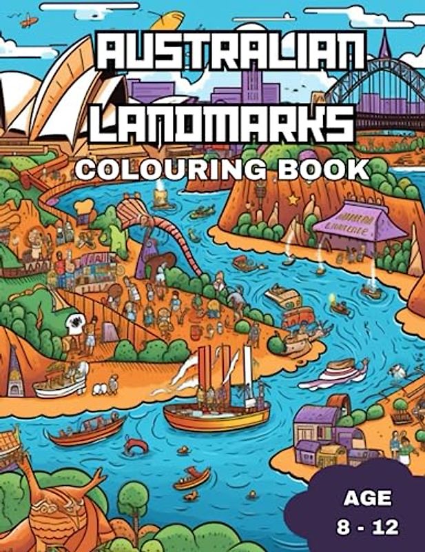 Australian landmark and animals colouring book