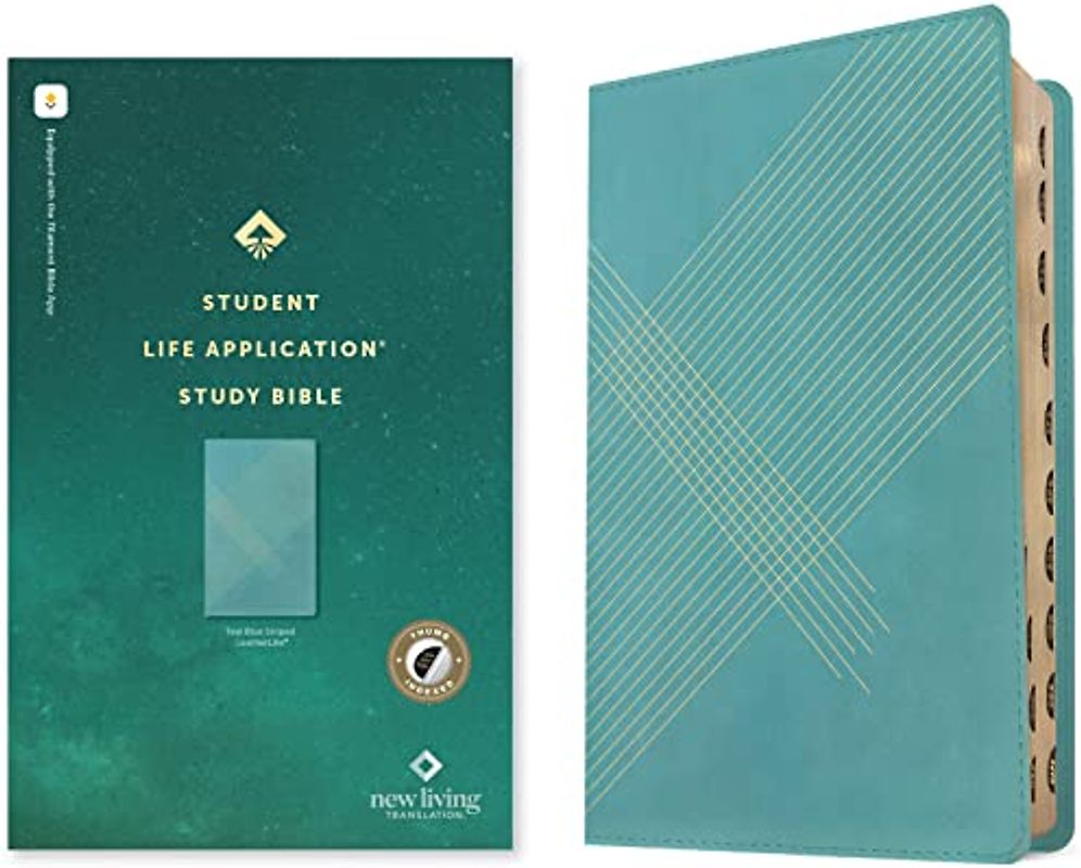 NLT Student Life Application Study Bible: New Living Translation, Teal Blue Striped, Leatherlike, Filament Enabled: Red Letter