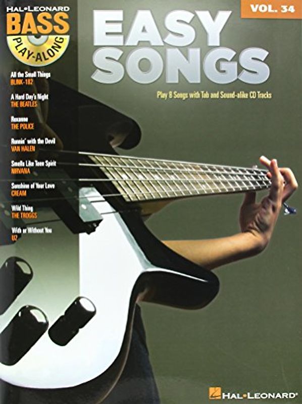 Bass Play Along Volume 34 Easy Songs Bgtr BK/CD (Hal Leonard Bass Play-Along) - Various