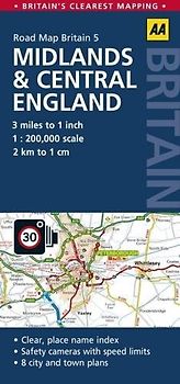 AA - Road Map Britain 5:  Midlands & Central England  - 1 : 200 000 [Landkarte]