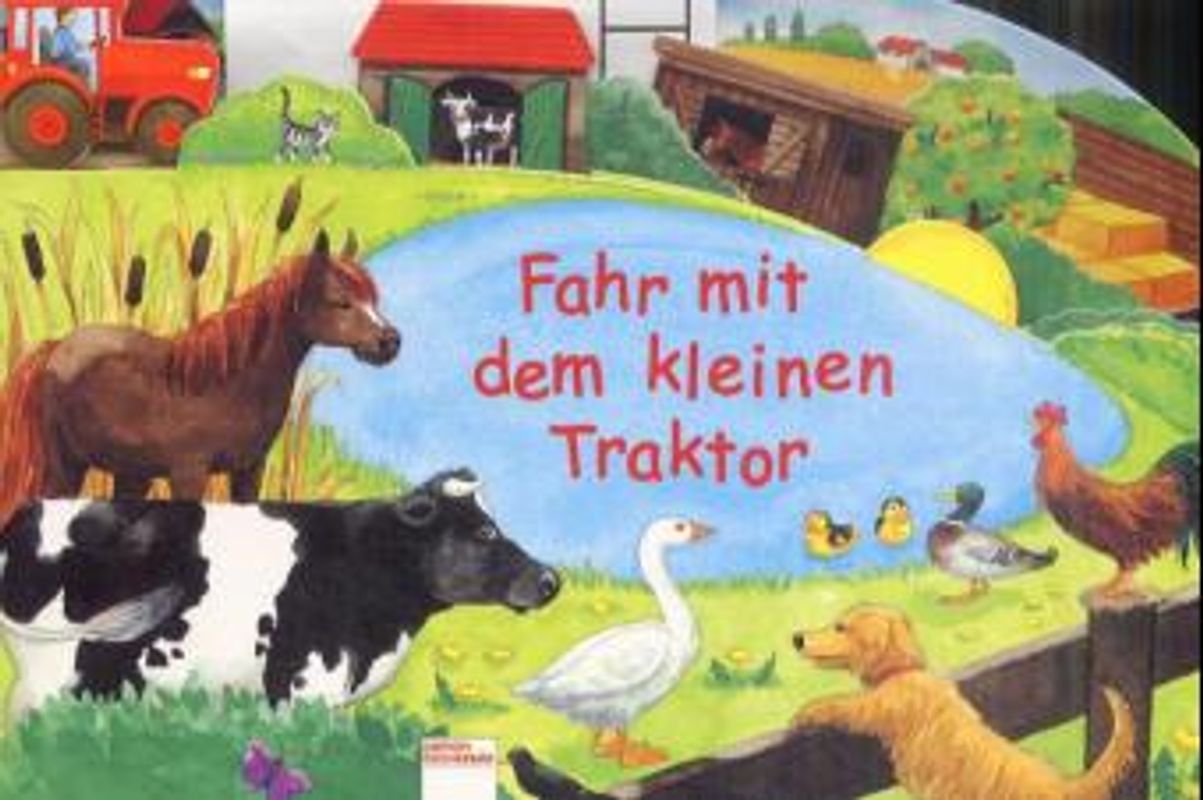 Fahr mit dem kleinen Traktor
