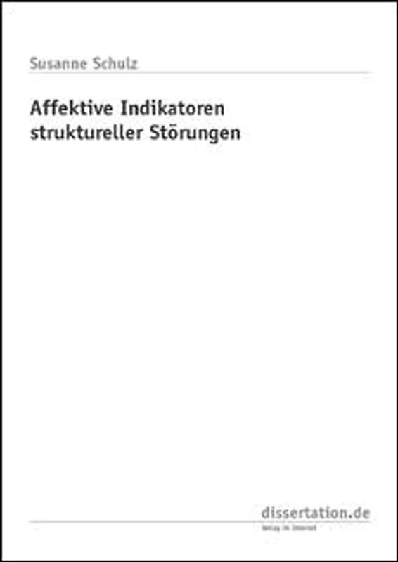 Affektive Indikatoren struktureller Störungen