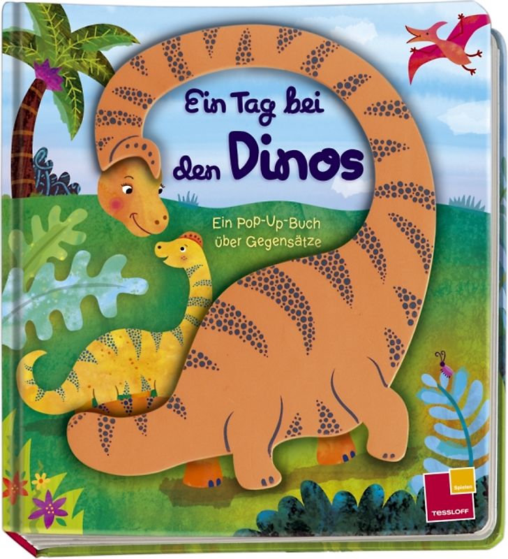 Ein Tag bei den Dinos. Pop-Up-Buch über Gegensätze