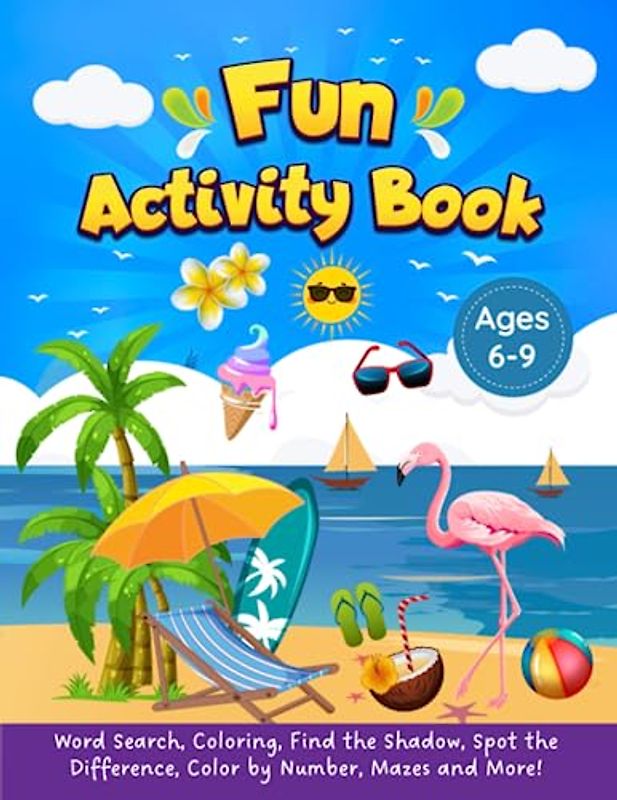 Fun Activity Book: Word Search, Coloring, Find the Shadow, Spot the Difference, Color by Number, Mazes and More! (Puzzle Book Collection, Band 1)