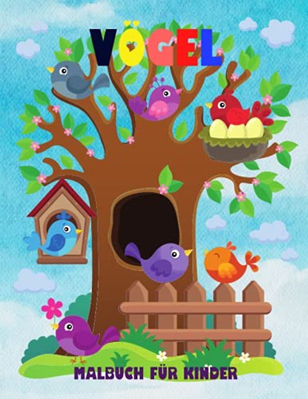 Vögel - Malbuch für Kinder: Erstaunliche Vögel-Malbuch für Kinder, Alter :4-8