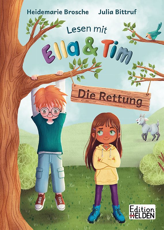 Lesen mit Ella und Tim - Die Rettung: Erstlesebuch für Kinder mit einfachen Worten und Bildern