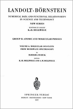 Molecular Constants from Microwave Spectroscopy / Molekelkonstanten aus mikrowellenspektroskopischen Messungen