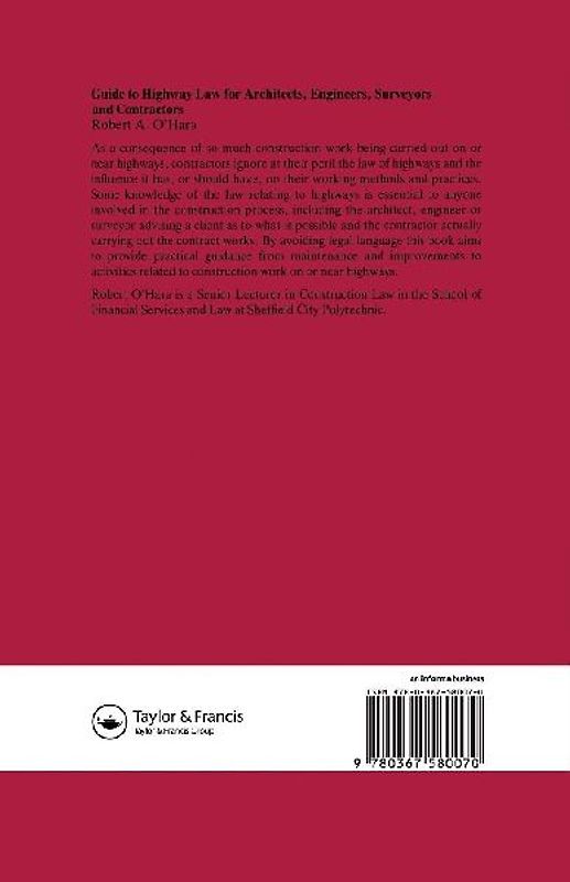 Guide to Highway Law for Architects, Engineers, Surveyors and Contractors