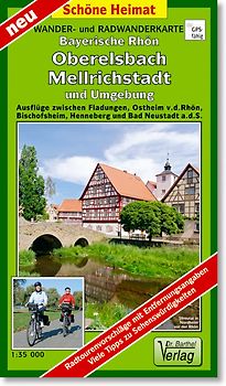 Radwander- und Wanderkarte Bayerische Rhön, Oberelsbach, Mellrichstadt und Umgebung