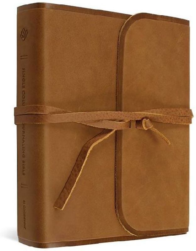 ESV Single Column Journaling Bible (Natural Leather, Brown, Flap with Strap)