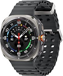 Image of Samsung Galaxy Watch Ultra 47 mm kast van titanium op titanium silver Marine Band dark gray [wifi + cellular] (Refurbished)