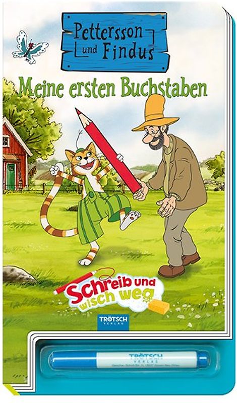 Trötsch Pettersson und Findus Schreib und wisch weg Buchstaben