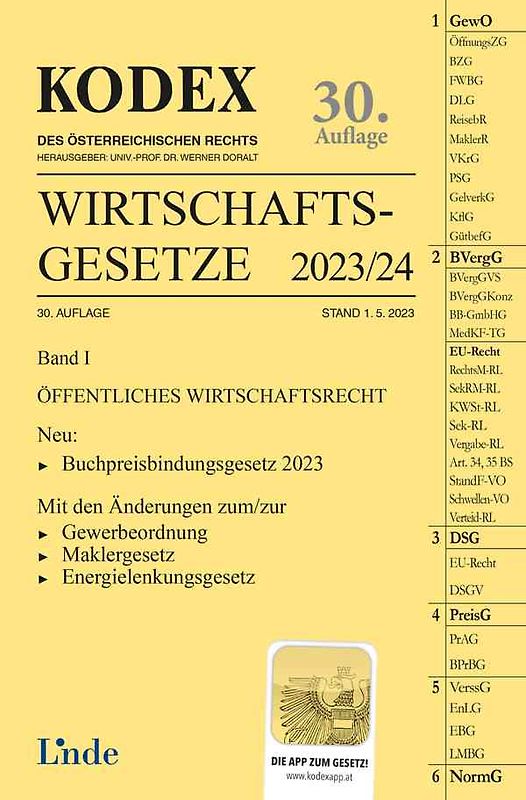 KODEX Wirtschaftsgesetze Band I 2023/24