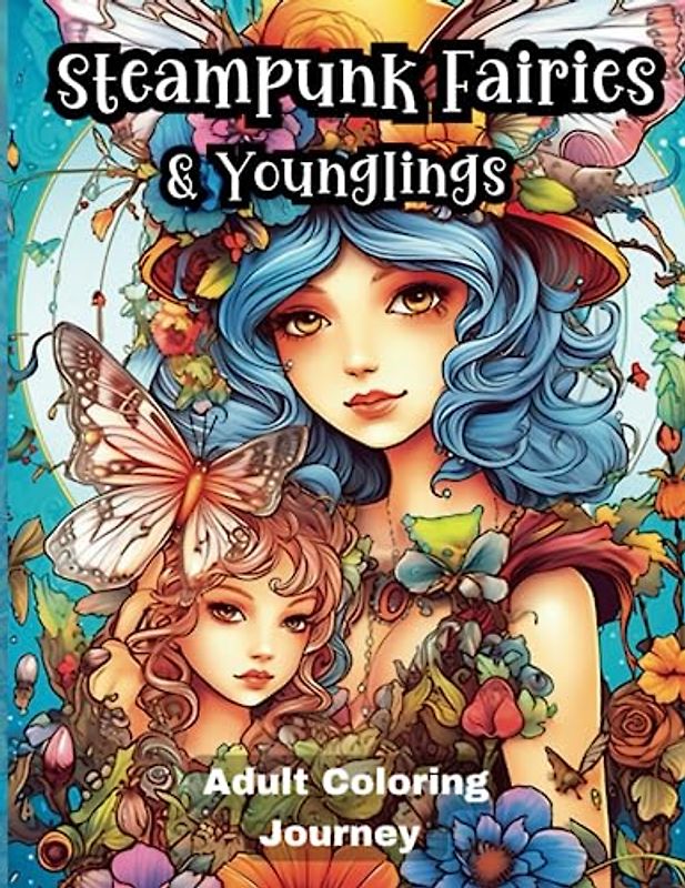 Steampunk Fairies & Younglings : Adult Coloring Journey: Over 30 Gorgeous Detailed Whimsical One-sided Images!