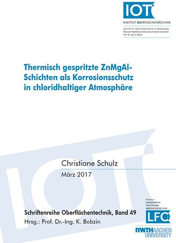 Thermisch gespritzte ZnMgAl-Schichten als Korrosionsschutz in chloridhaltiger Atmosphäre