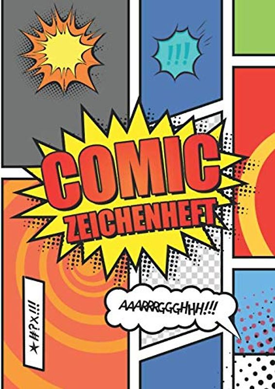 Comic Zeichenheft: Blanko Comicheft in DIN A4 mit 100+ Seiten zum Selberzeichnen von Comics, Geschenk für kreative Kinder und Erwachsene zum zeichnen lernen und üben