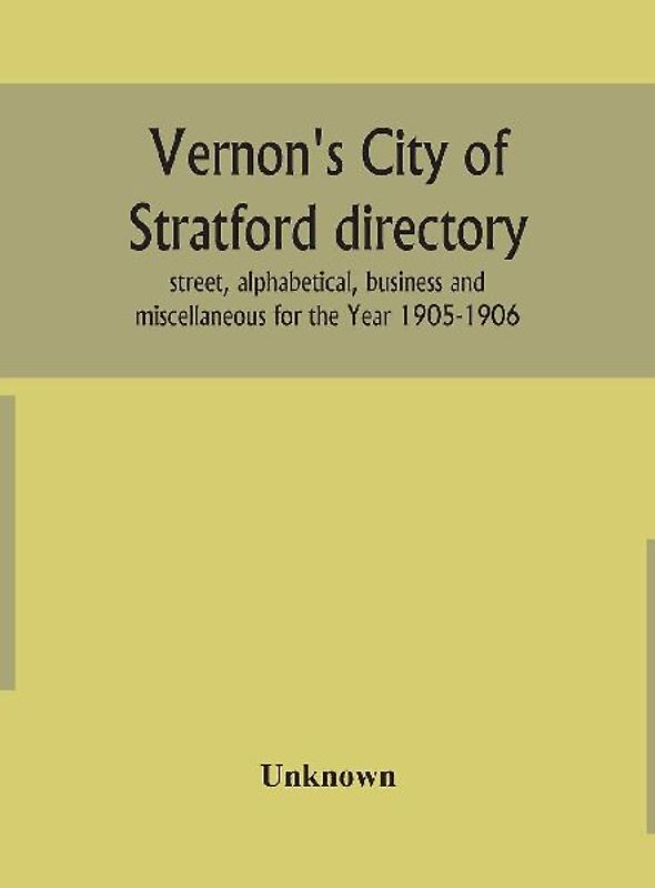 Vernon'S City Of Stratford Directory