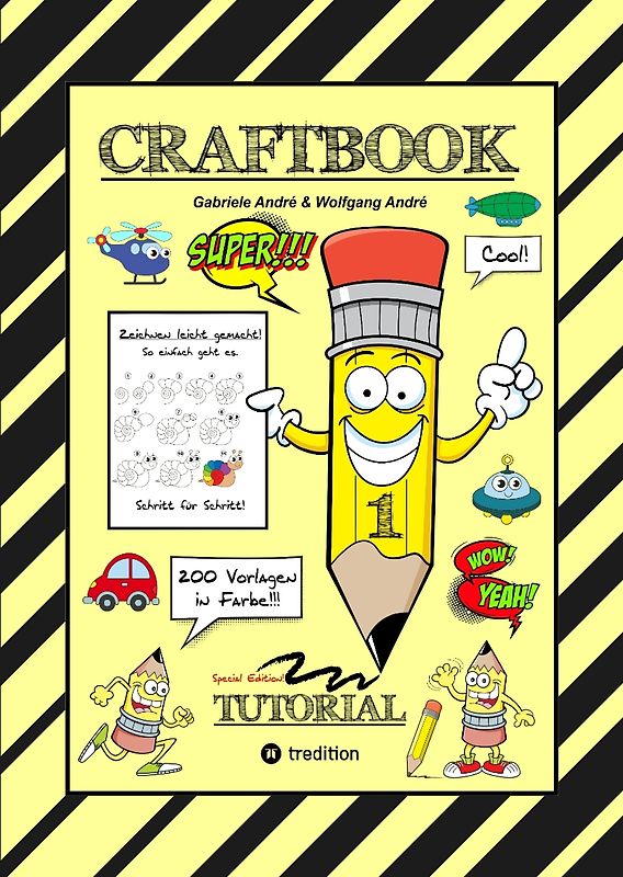 CRAFTBOOK - 200 MOTIVE IN FARBE - SPEZIELLES LERNPROGRAMM - OBJEKTE ZEICHNEN - SUPER SCHRITT FÜR SCHRITT ANLEITUNG