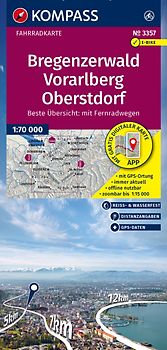 KOMPASS Fahrradkarte 3357 Bregenzerwald, Vorarlberg, Oberstdorf 1:70.000