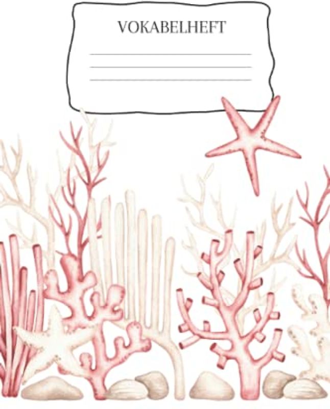 Vokabelheft: Vokabelheft Korallen, 60 Seiten mit je 2 Spalten, A5