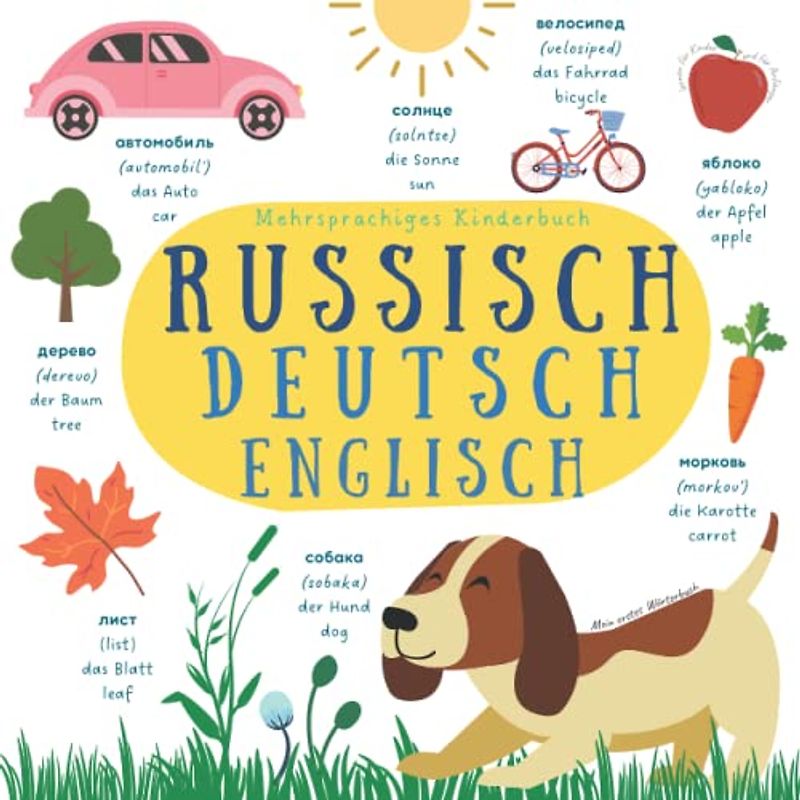 Mehrsprachiges Kinderbuch Russisch Deutsch Englisch | Mein erstes Wörterbuch | Lernen für Kinder und für Anfänger: Детская книга на русском немецком и ... немецкий и английский для детей и начинающих