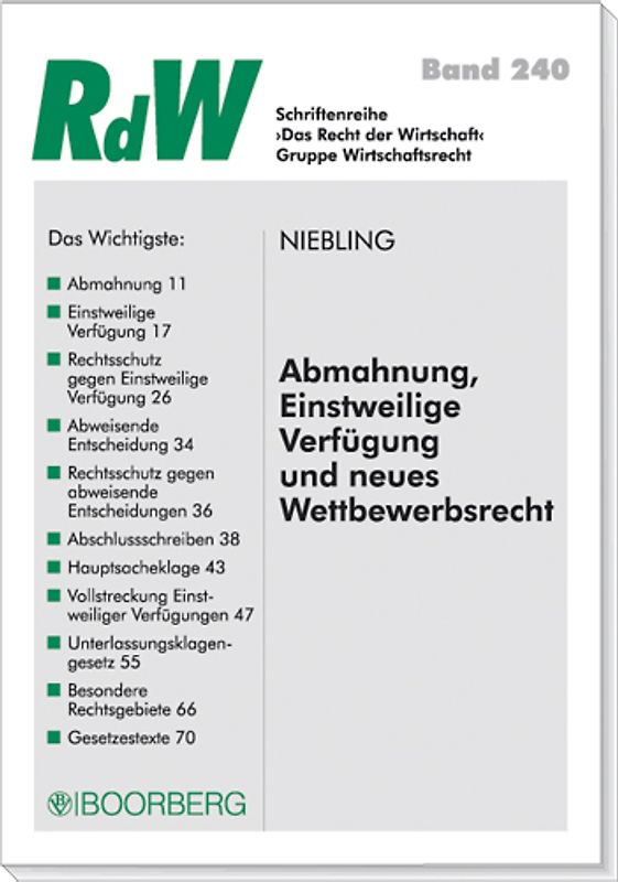 Abmahnung, Einstweilige Verfügung und neues Wettbewerbsrecht