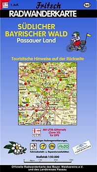 Radwanderkarte Südlicher Bayerischer Wald - Passauer Land