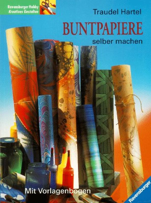 Buntpapiere selber machen. Mit Vorlagenbogen