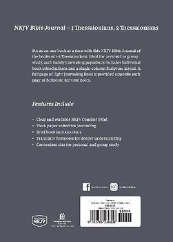 NKJV Bible Journal - 1-2 Thessalonians, Paperback, Comfort Print | Softcover