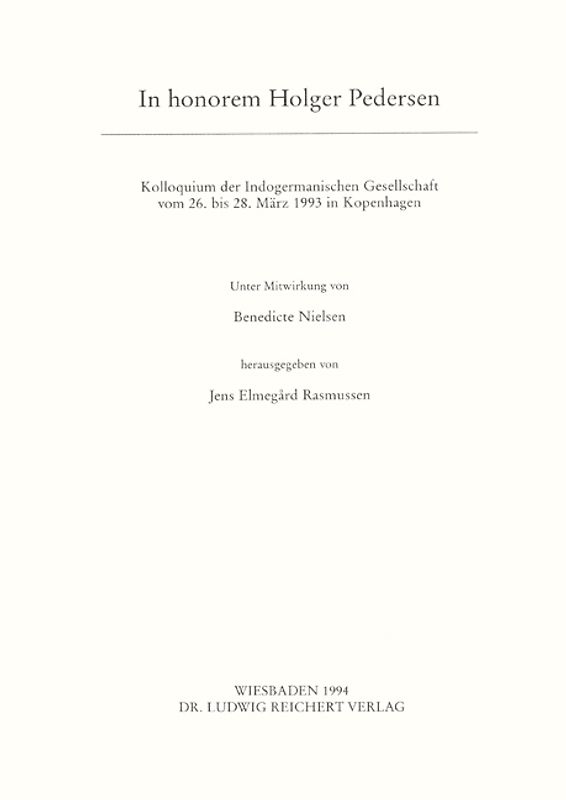 In honorem Holger Pedersen