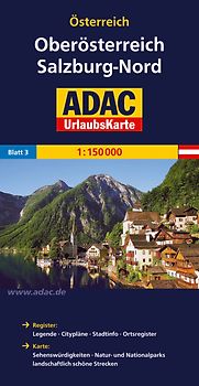 ADAC Urlaubskarte Österreich 03 Oberösterreich, Salzburg-Nord 1:150.000