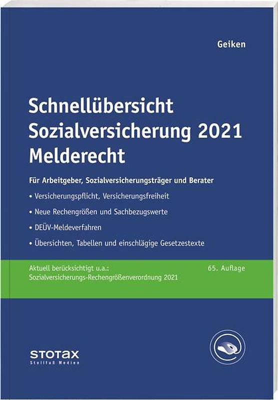 Schnellübersicht Sozialversicherung 2021 Melderecht
