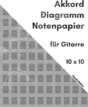 Akkord Diagramm Notenpapier für Gitarre: 10 x 10