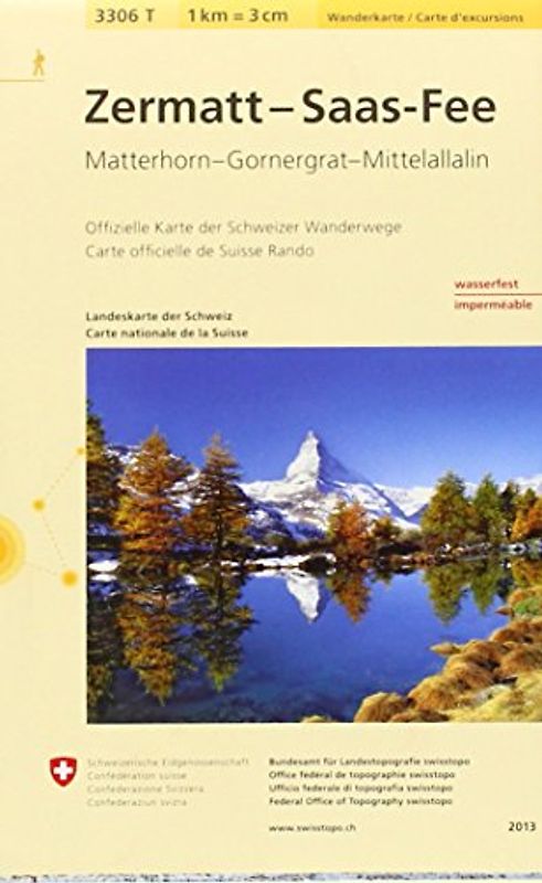 3306T Zermatt - Saas-Fee Wanderkarte