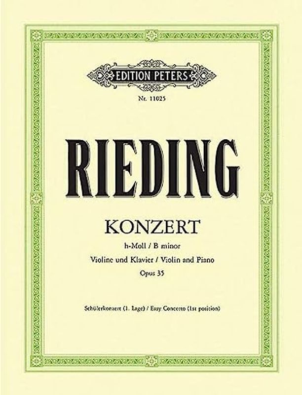 Konzert h-Moll op. 35: Schülerkonzert 1. Lage / für Violine und Klavier