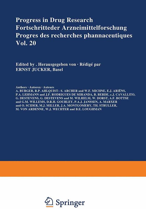 Progress in Drug Research/Fortschritte der Arzneimittelforschung/Progrés des recherches pharmaceutiques