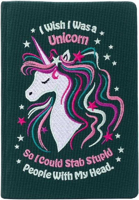 I Wish I Was a Unicorn Embroidered Journal