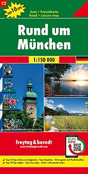 freytag & berndt Straßenkarte Rund um München 1:150.000