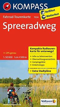 KOMPASS Fahrrad-Tourenkarte Spreeradweg 1:50.000