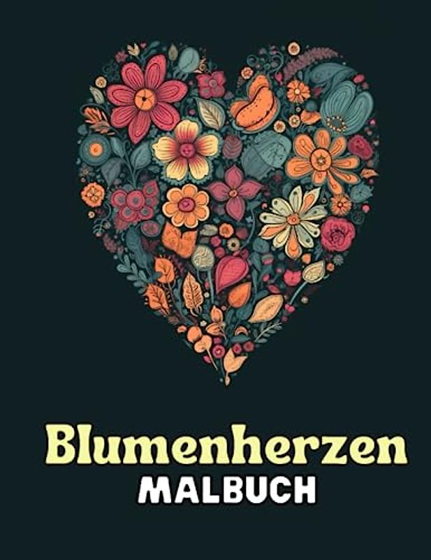 Blumenherzen - Malbuch für Erwachsene: Entspannendes Ausmalen von zauberhaften Blumenherzen