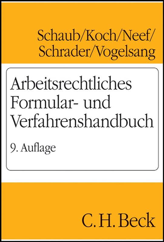 Arbeitsrechtliches Formular- und Verfahrenshandbuch
