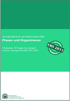 Planen und Organisieren. Übungsmaterial für den Medizinertest EMS