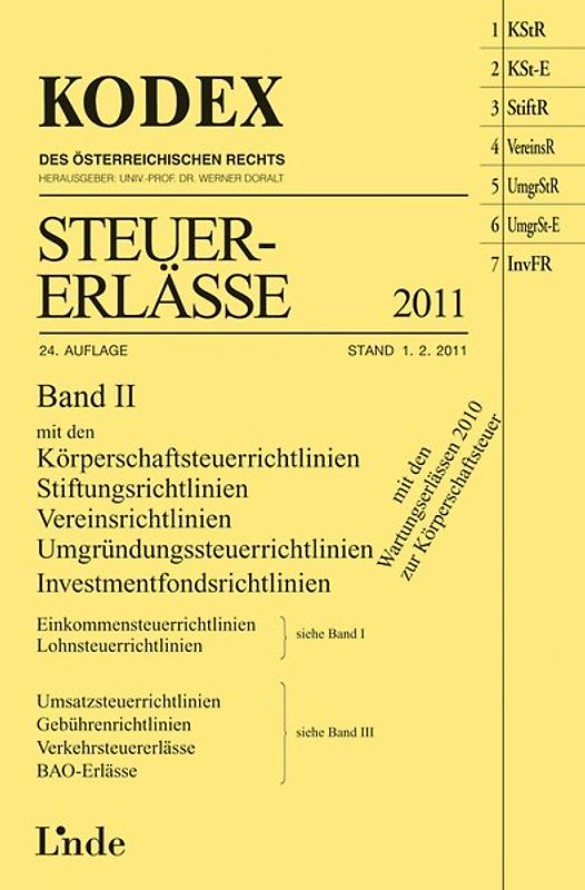KODEX Steuer-Erlässe 2011 Band II