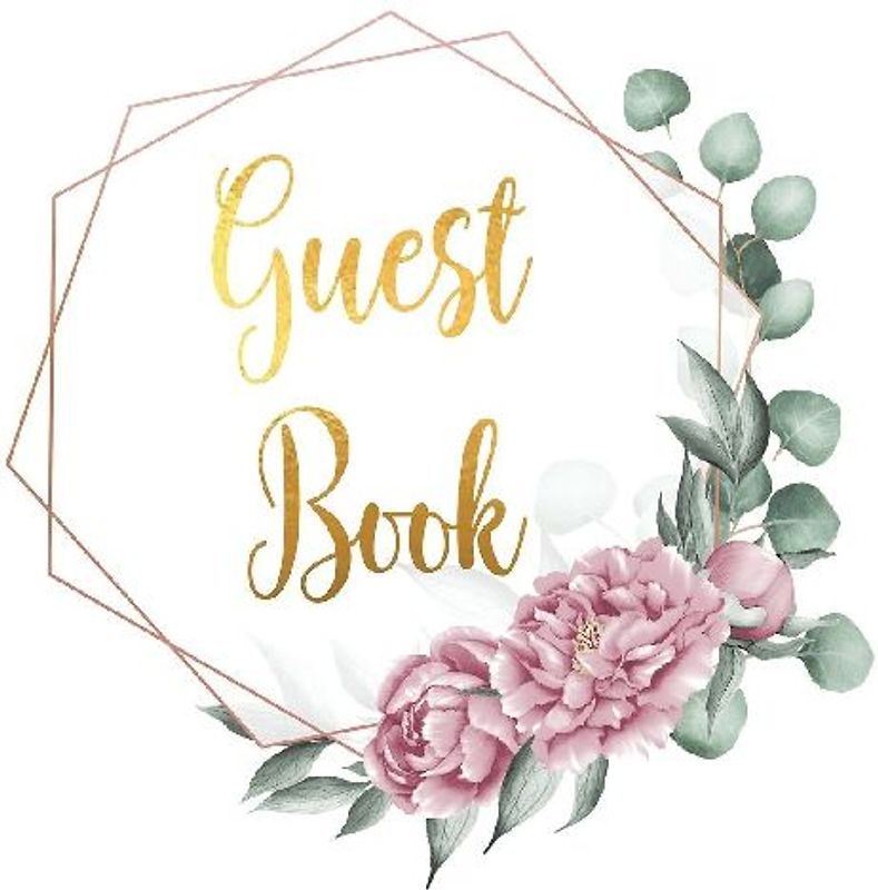 Guest Book for visitors and guests to sign at a party, wedding, baby or bridal shower (hardback)