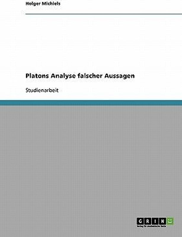 Platons Analyse falscher Aussagen