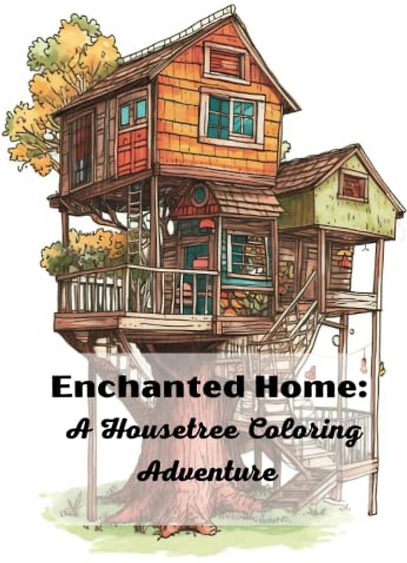 Enchanted Home: A Housetree Coloring Adventure: A 50 Relaxing Coloring pages of Magical Housetrees and Woodland Life.
