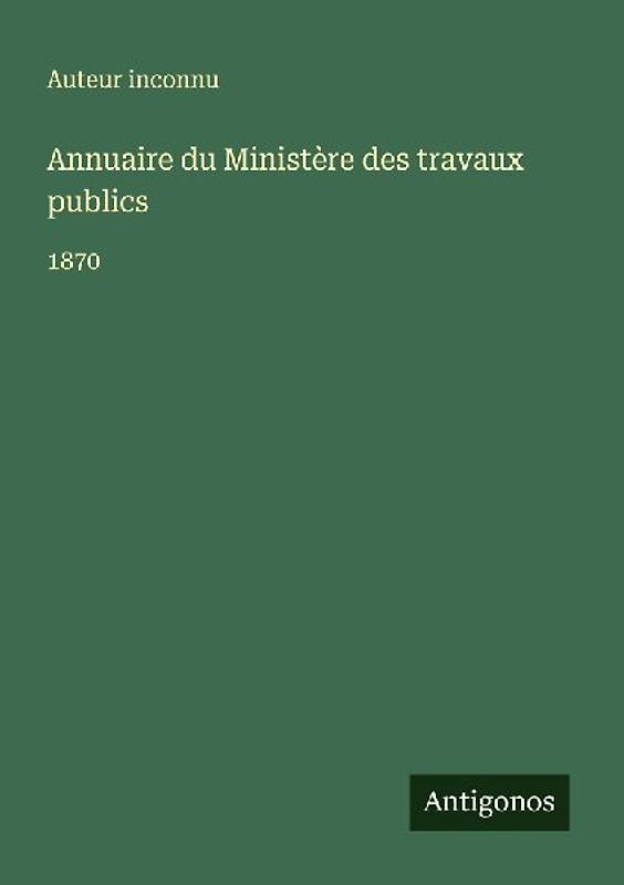 Annuaire du Ministère des travaux publics