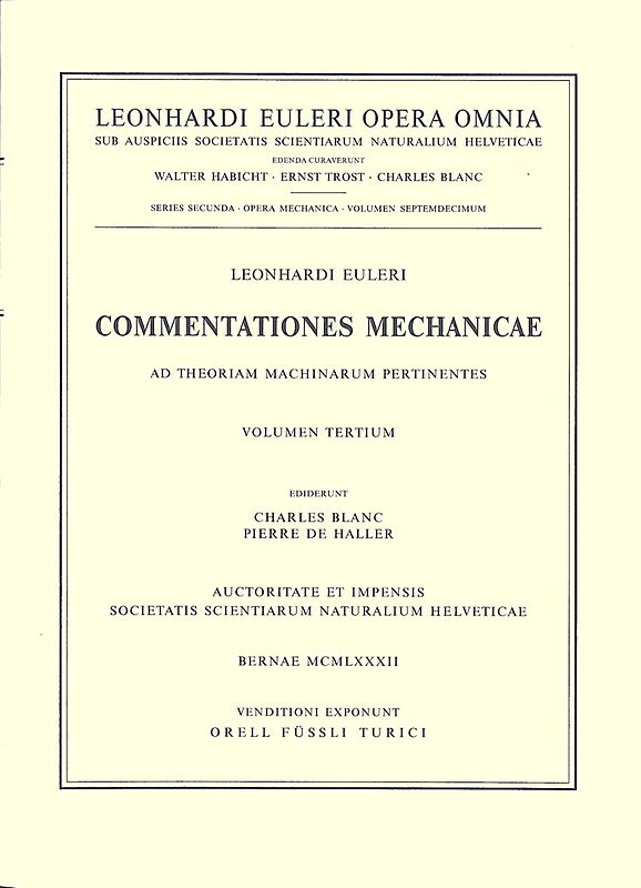 Commentationes mechanicae et astronomicae ad physicam pertinentes