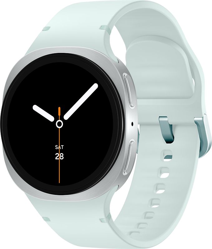Samsung Galaxy Watch8 40 mm Boîtier aluminium argent sur Sport en silicone S/M vert d'eau [Wi-Fi]